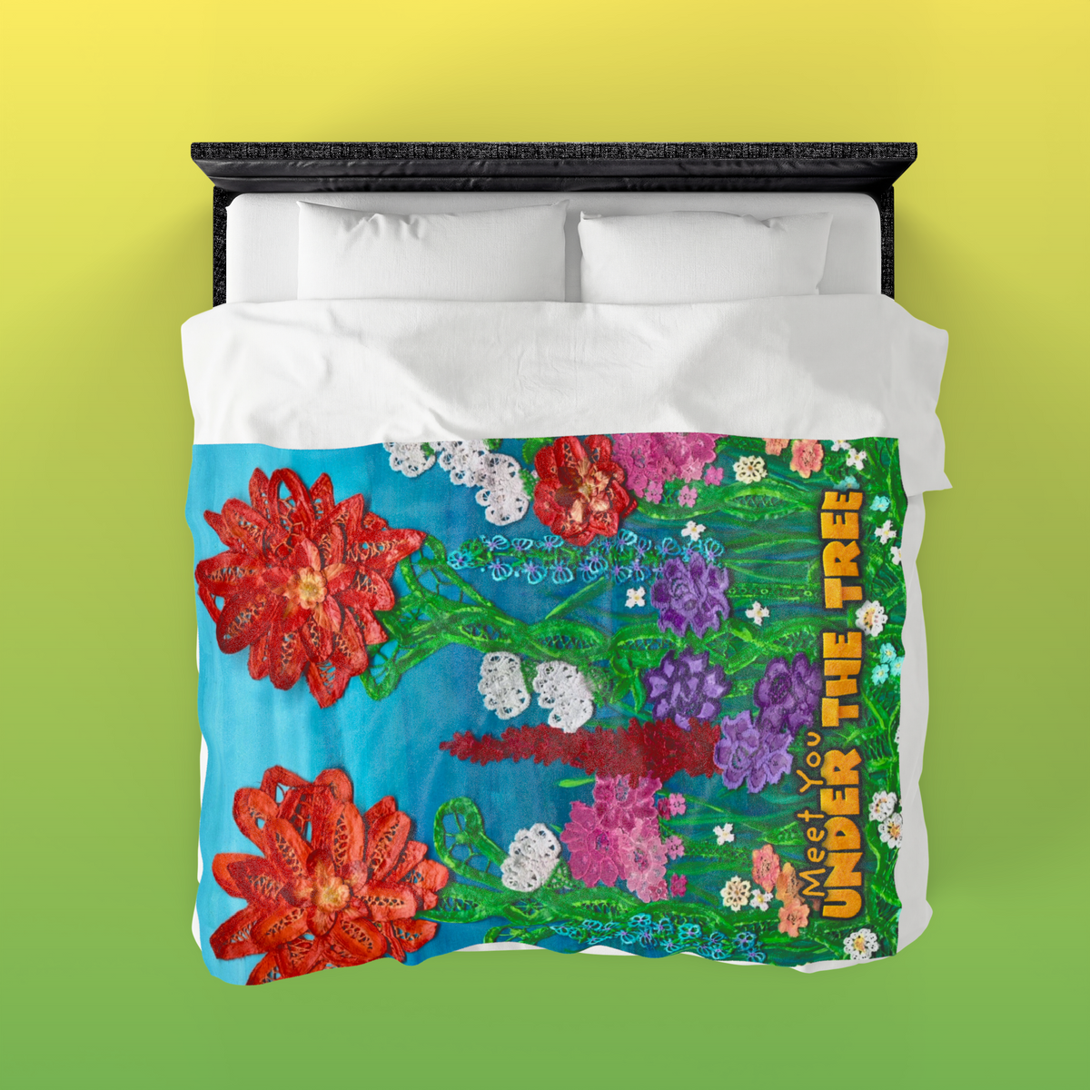 "Field of Flowers" Velveteen Plush Blanket — from "Meet You Under the Tree"