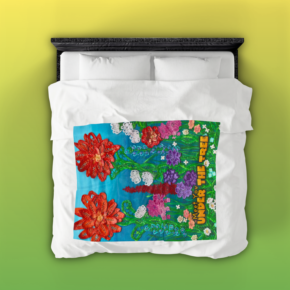 "Field of Flowers" Velveteen Plush Blanket — from "Meet You Under the Tree"