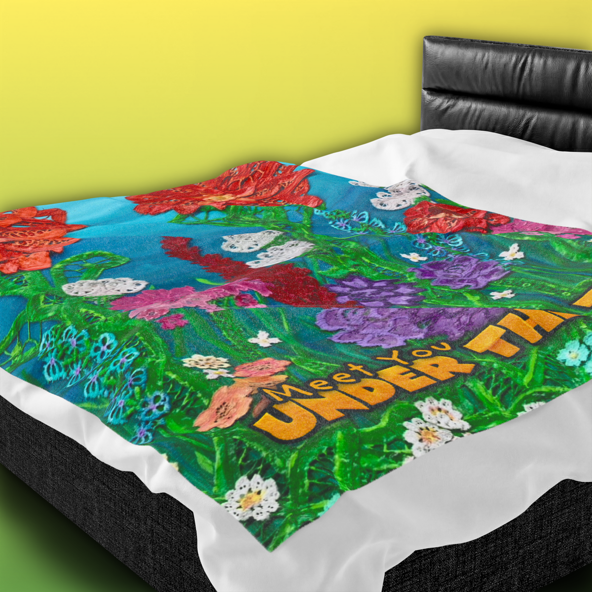 "Field of Flowers" Velveteen Plush Blanket — from "Meet You Under the Tree"
