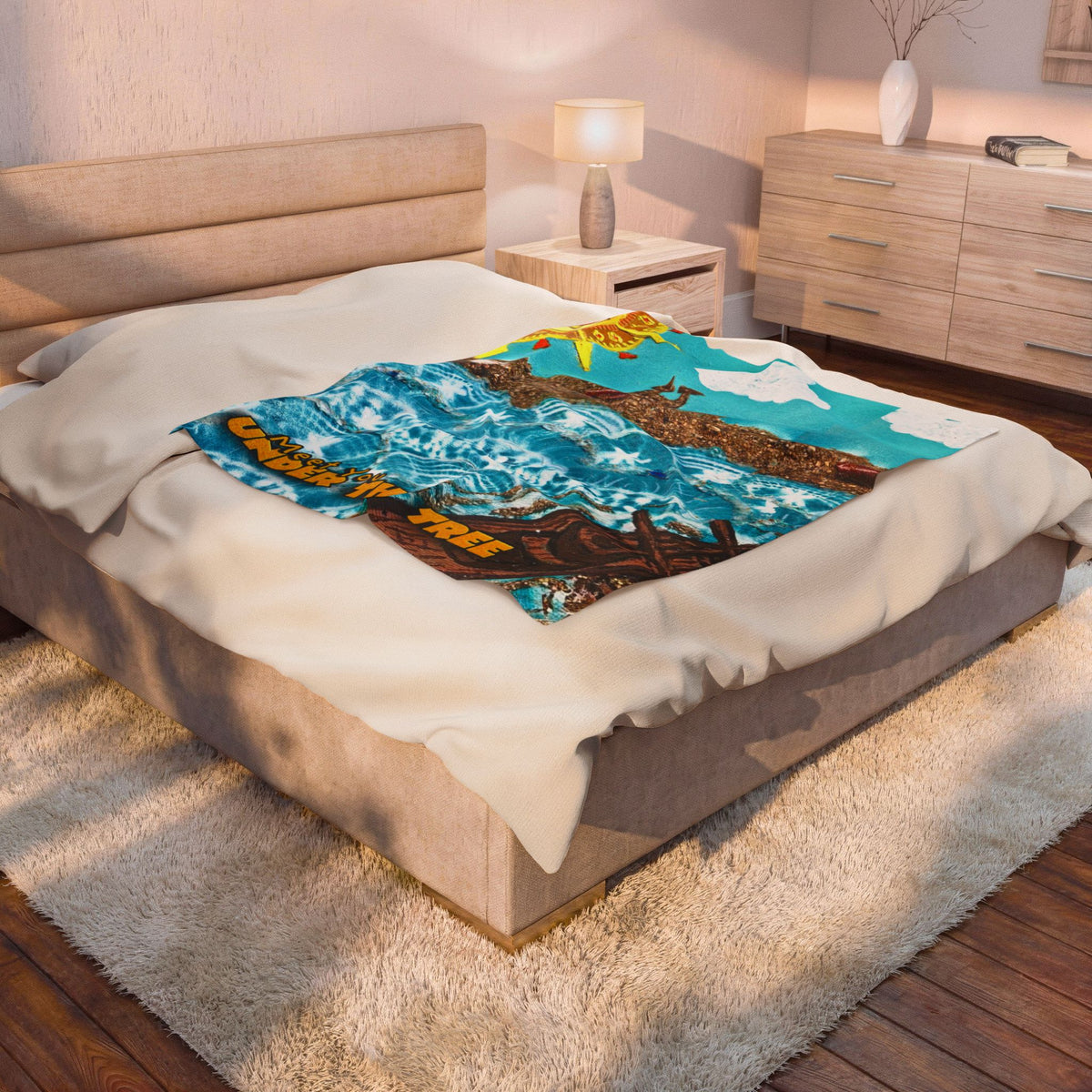 "Sea'" Velveteen Plush Blanket — from "Meet You Under the Tree"