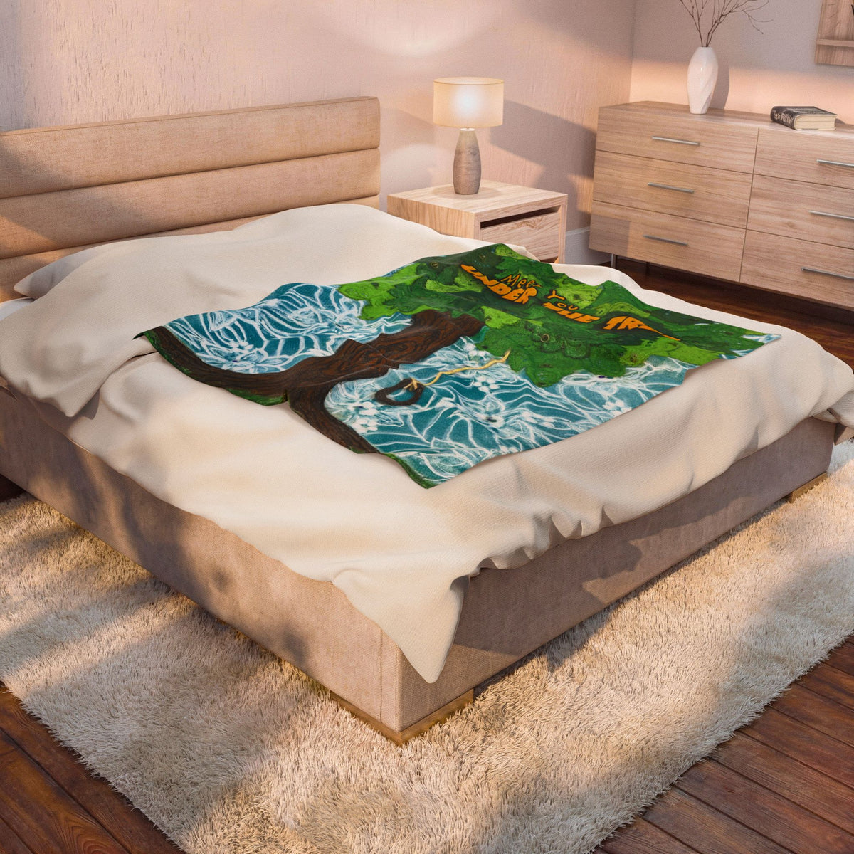 "Tire Swingin'" Velveteen Plush Blanket — iconic swing from "Meet You Under the Tree"