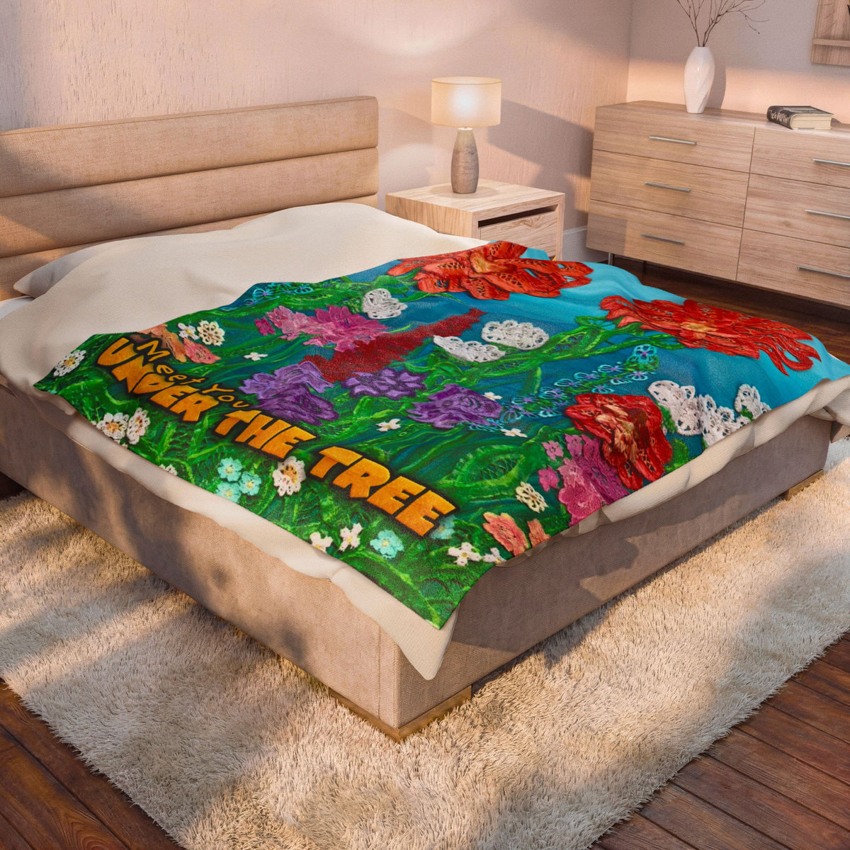 "Field of Flowers" Velveteen Plush Blanket — from "Meet You Under the Tree"