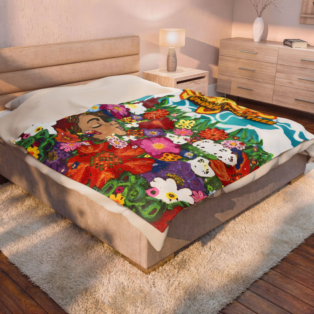 "Sea of Flowers" Velveteen Plush Blanket — from "Meet You Under the Tree"