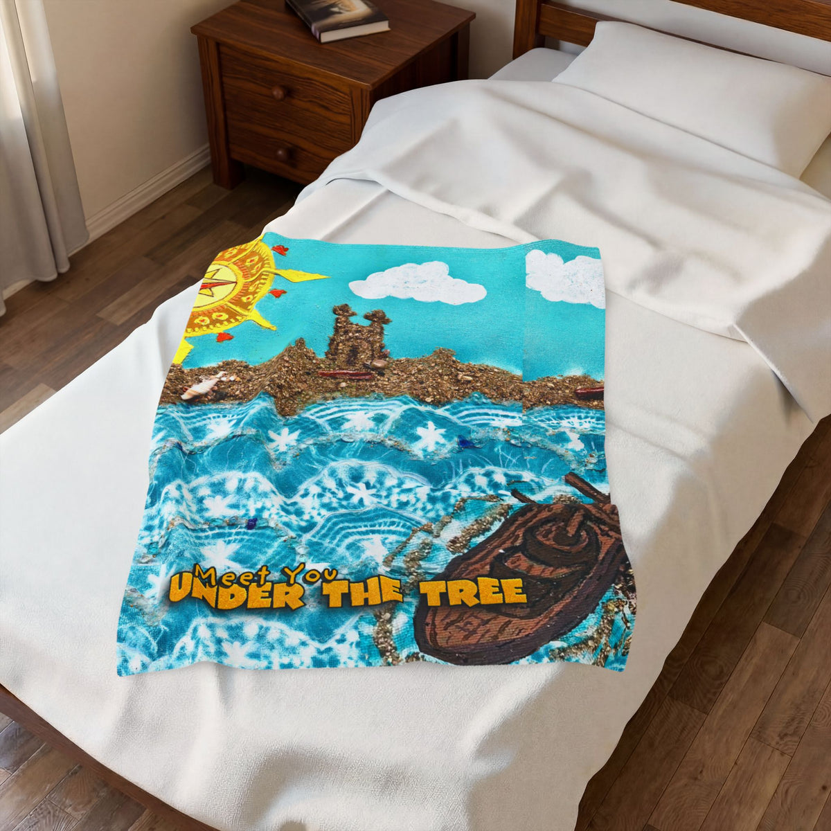 "Sea'" Velveteen Plush Blanket — from "Meet You Under the Tree"