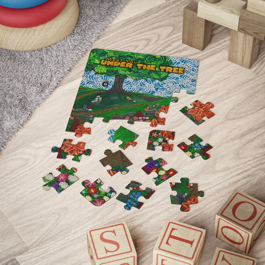 "Meet You Under The Tree" Kids Puzzle — 30-Piece Colorful Garden Scene