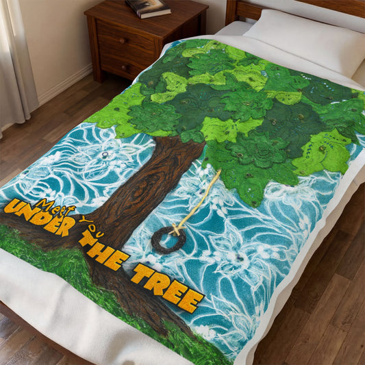 "Tire Swingin'" Velveteen Plush Blanket — iconic swing from "Meet You Under the Tree"
