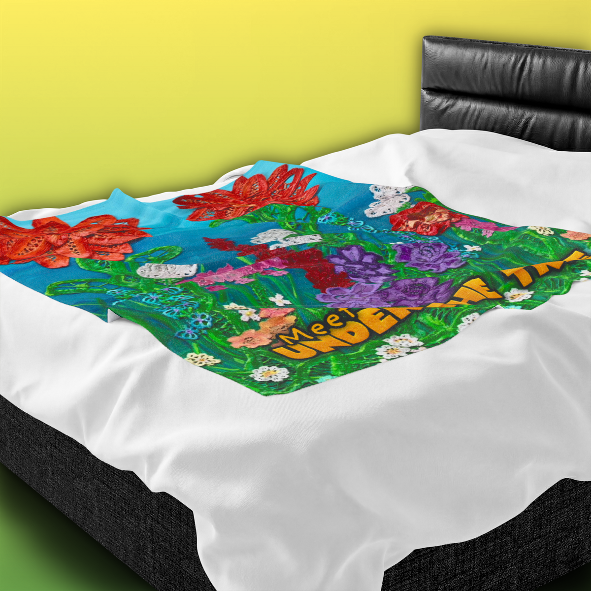 "Field of Flowers" Velveteen Plush Blanket — from "Meet You Under the Tree"
