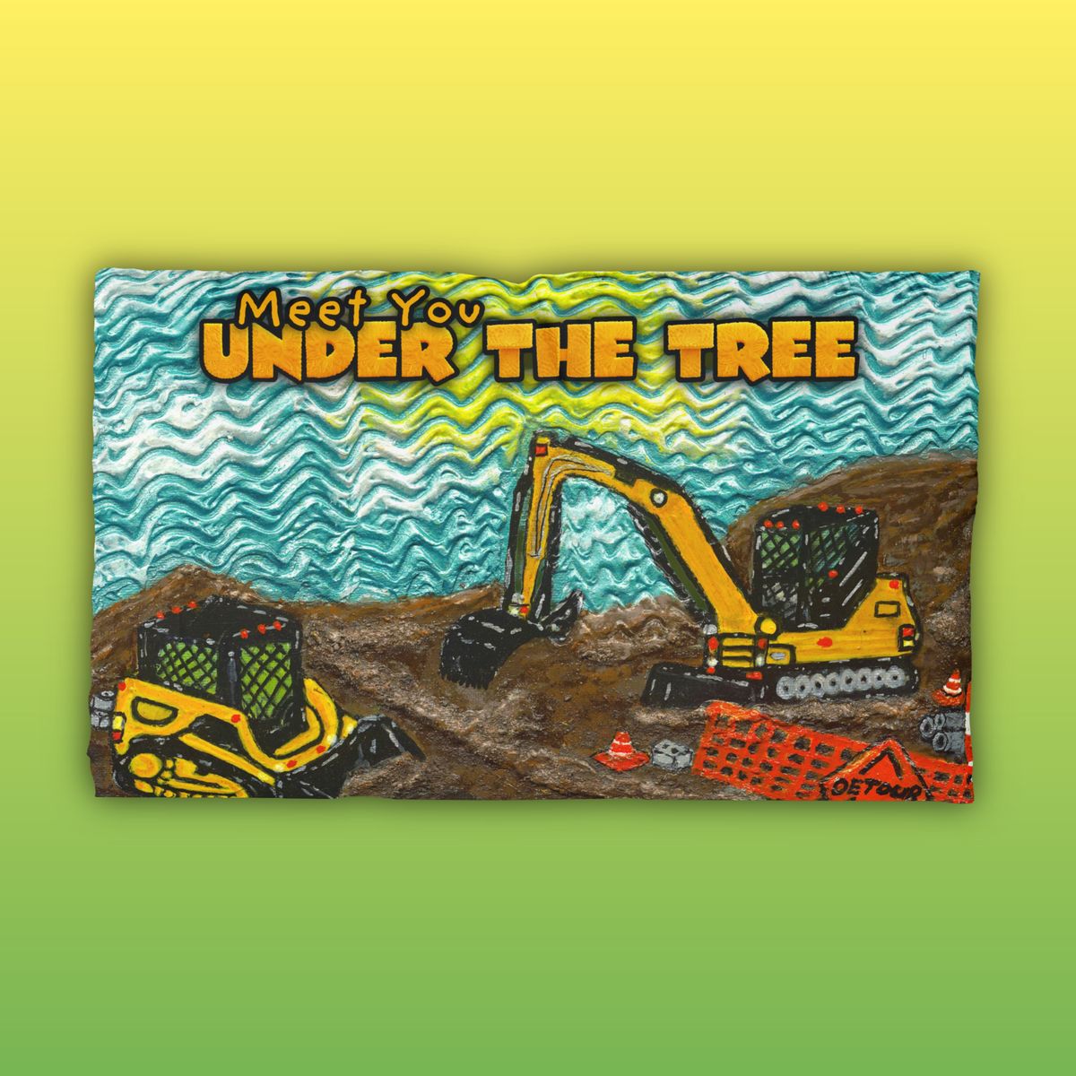 Microfiber Pillowcase "Construction Excavator" from "Meet You Under the Tree"