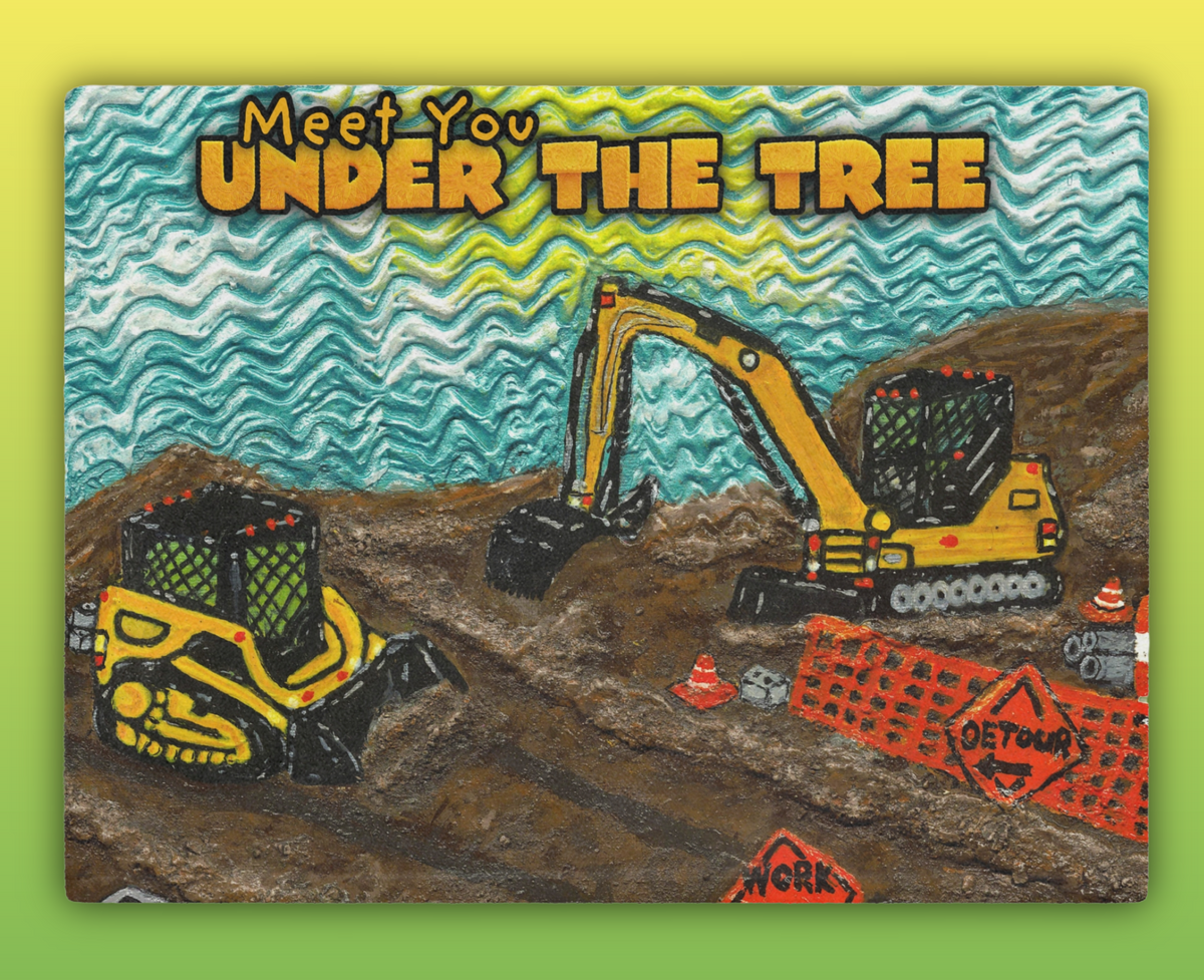 Minky Blanket - "Construction Equipment" Throw from "Meet You Under The Tree"
