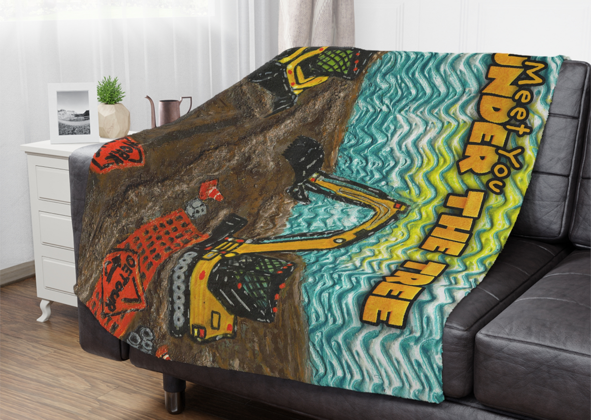 Minky Blanket - "Construction Equipment" Throw from "Meet You Under The Tree"