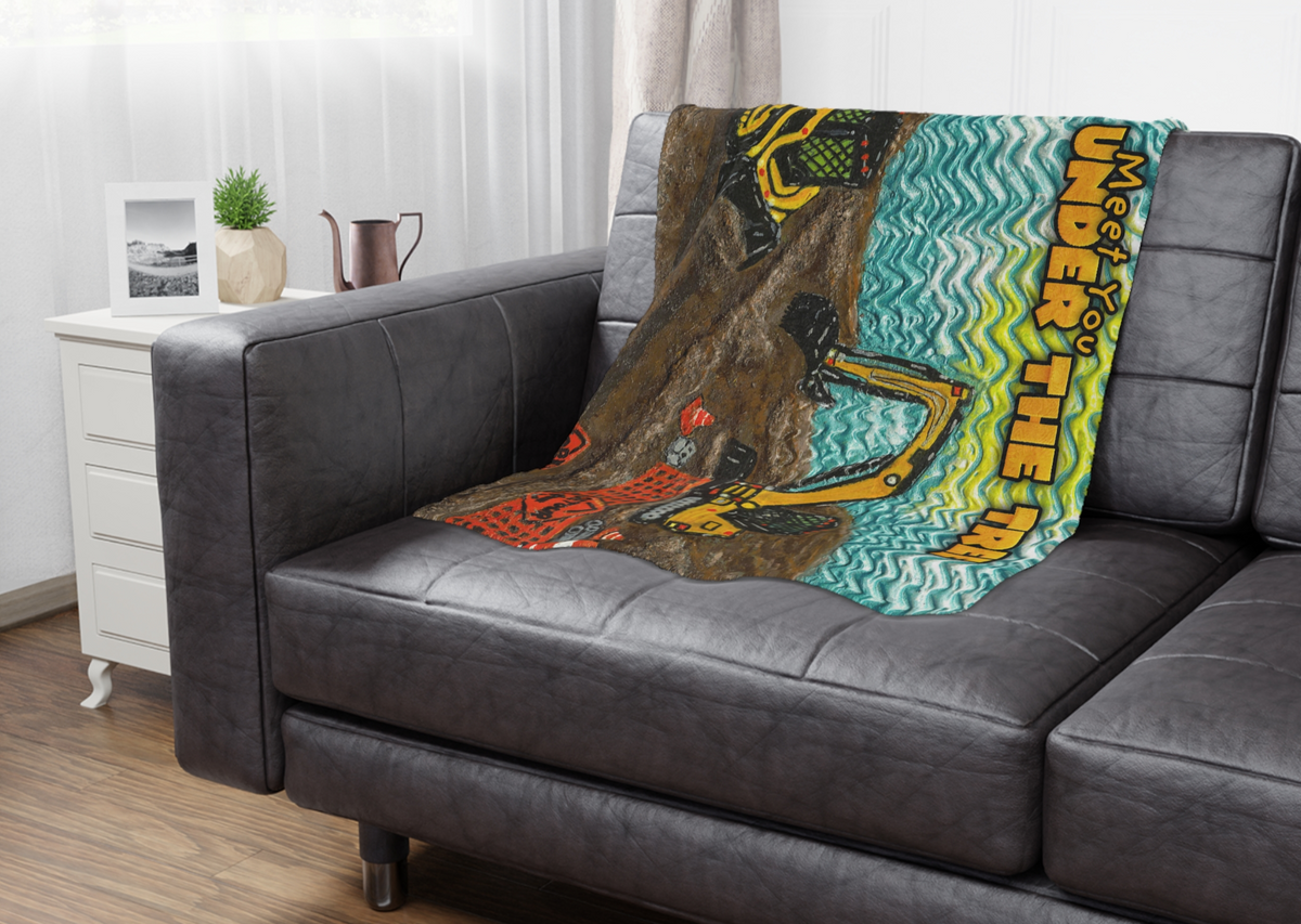 Minky Blanket - "Construction Equipment" Throw from "Meet You Under The Tree"