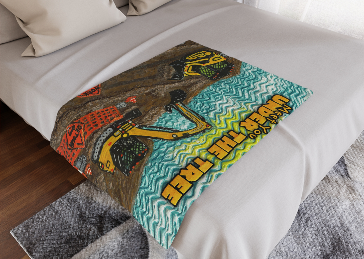 Minky Blanket - "Construction Equipment" Throw from "Meet You Under The Tree"
